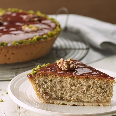 Peren-noten herfstcake met rode wijn